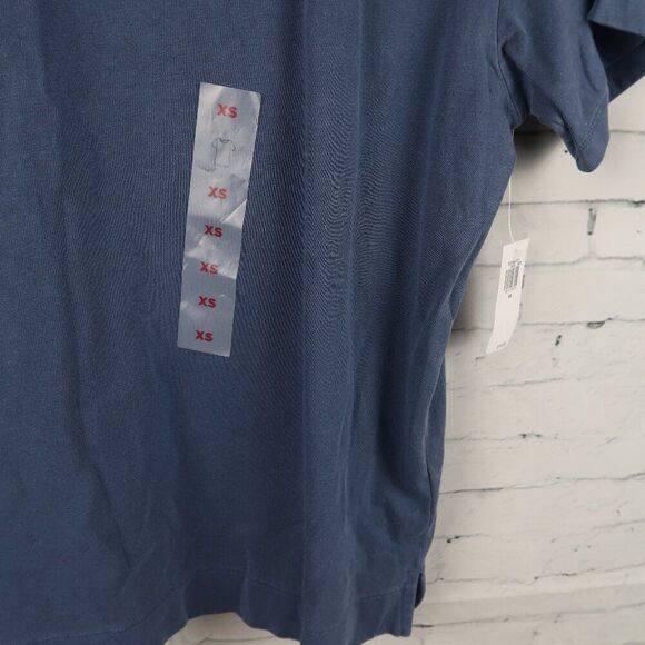 OLD NAVY BLUE CREW NECK SHORT SLEEVE BASIC OVERSIZED COTTON T SHIRT SIZE XS NWT - Picture 7 of 9
